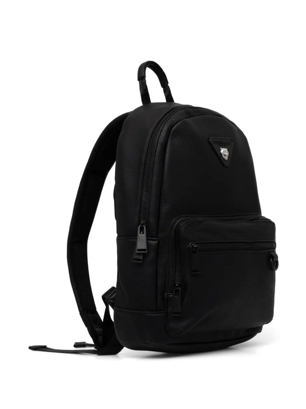 Plein Sport logo-patch backpack - Black