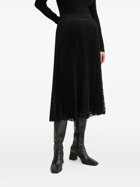 Theory Sunburst pleated lace midi skirt