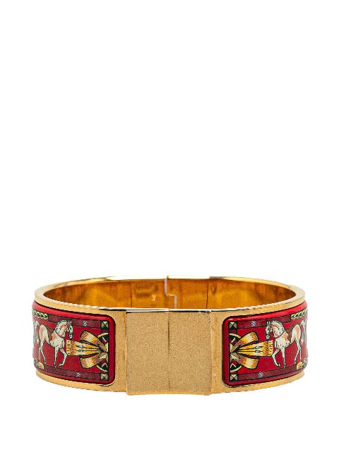 Hermes 20th Century Wide Enamel Loquet GM costume bracelet Women