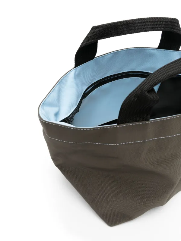 Hervé Chapelier Army Green Canvas 1027N Shopping Bag | Brown  