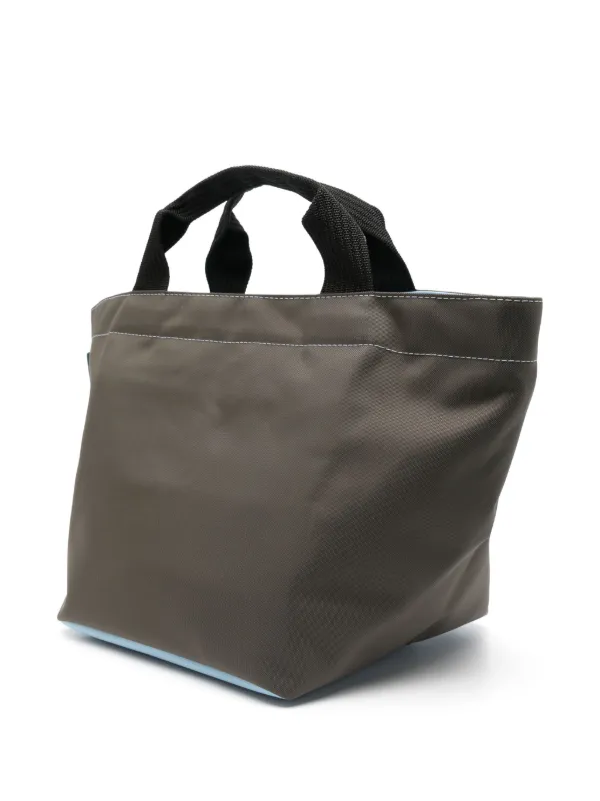 Hervé Chapelier Army Green Canvas 1027N Shopping Bag | Brown 