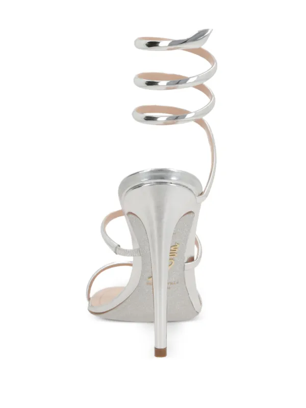 René Caovilla 105mm Cleo Sandals | Silver | FARFETCH