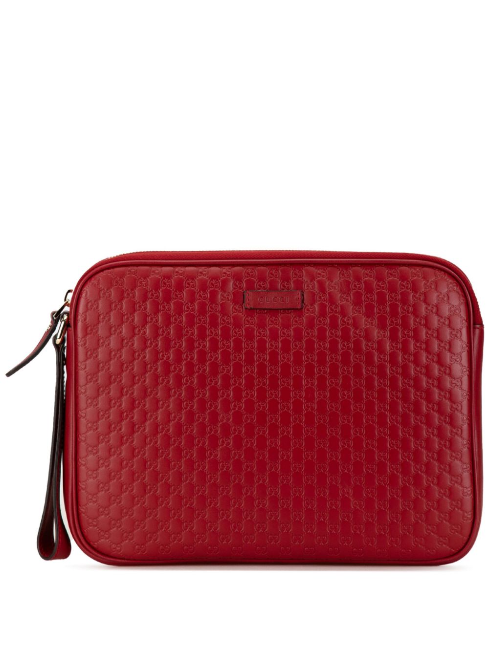 Pre-owned Gucci 2016-2024 Microssima Clutch Bag In Red