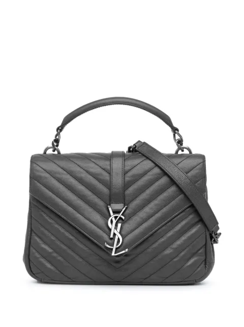 Saint Laurent Pre-Owned 2016 Medium Monogram Chevron Sheepskin College Bag satchel WOMEN