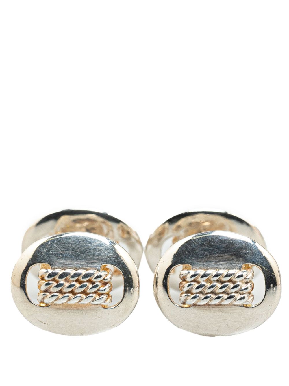 Hermes 21st Century Sterling Silver Oval costume cufflinks Women