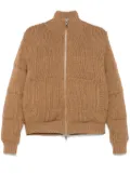 Moncler padded wool jacket - Brown