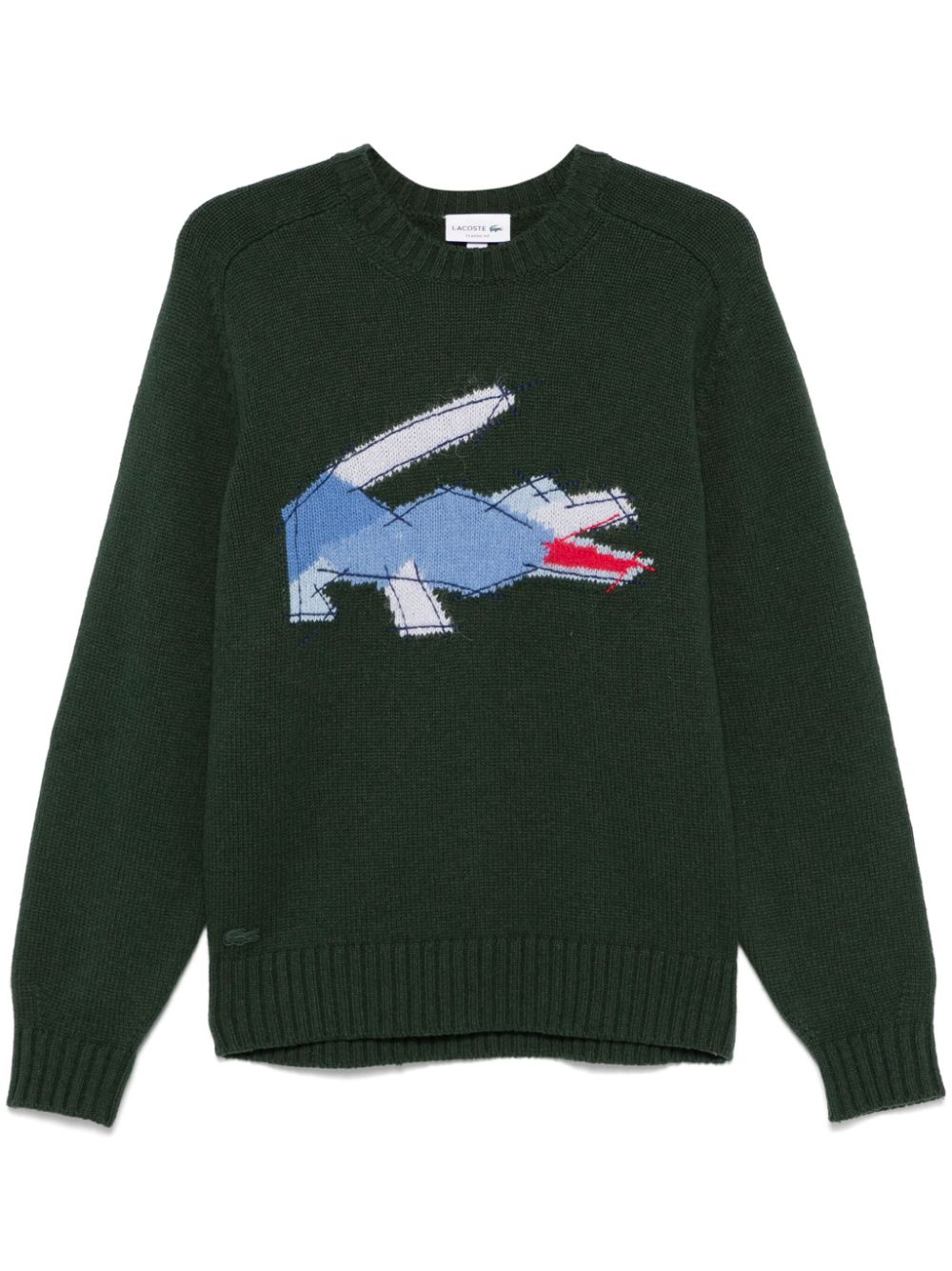 Affordable Lacoste crocodile-pattern wool sweater Men