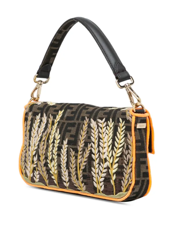Fendi Pre-Owned 2015-2024 Zucca Embroidered Canvas Baguette