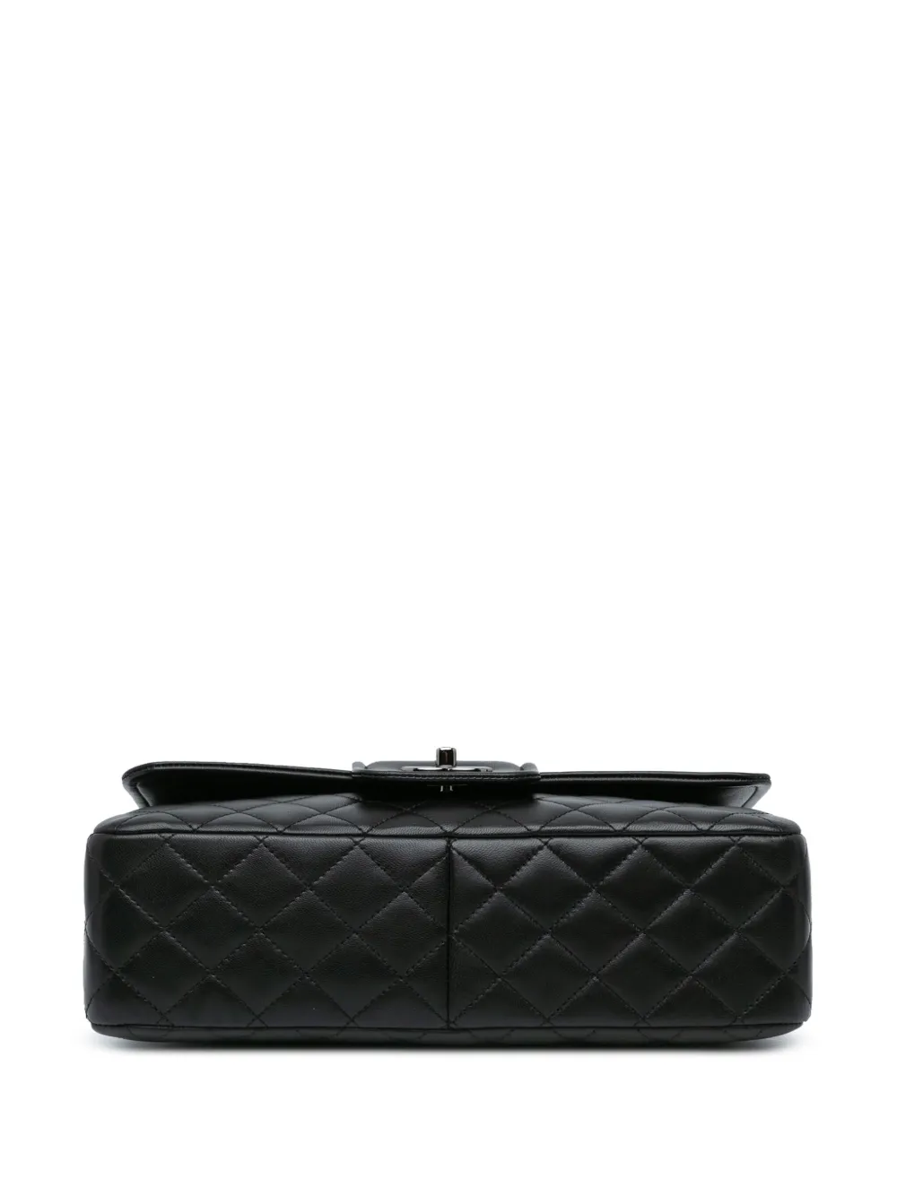 Pre-owned Chanel 2015-2016 Large Quilted Lambskin Elementary Chic Flap Shoulder Bag In Black