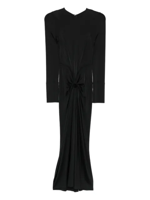 Victoria Beckham long-sleeve knot-detail midi dress