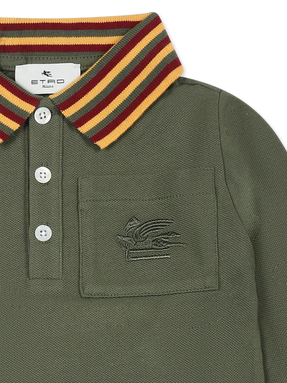 ETRO KIDS Poloshirt met geborduurd logo Groen