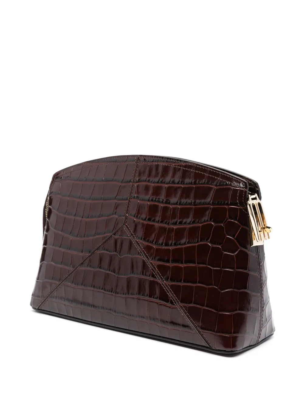 Victoria Beckham Clutch met krokodillen-reliëf Bruin