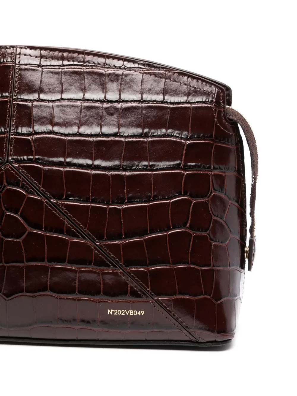 Victoria Beckham Clutch met krokodillen-reliëf Bruin