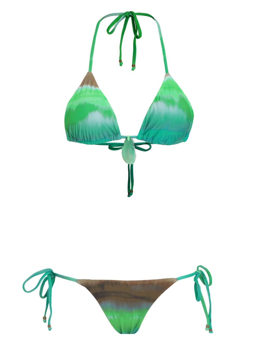 Amir Slama x Jade Picon bikini met tie-dye print Groen