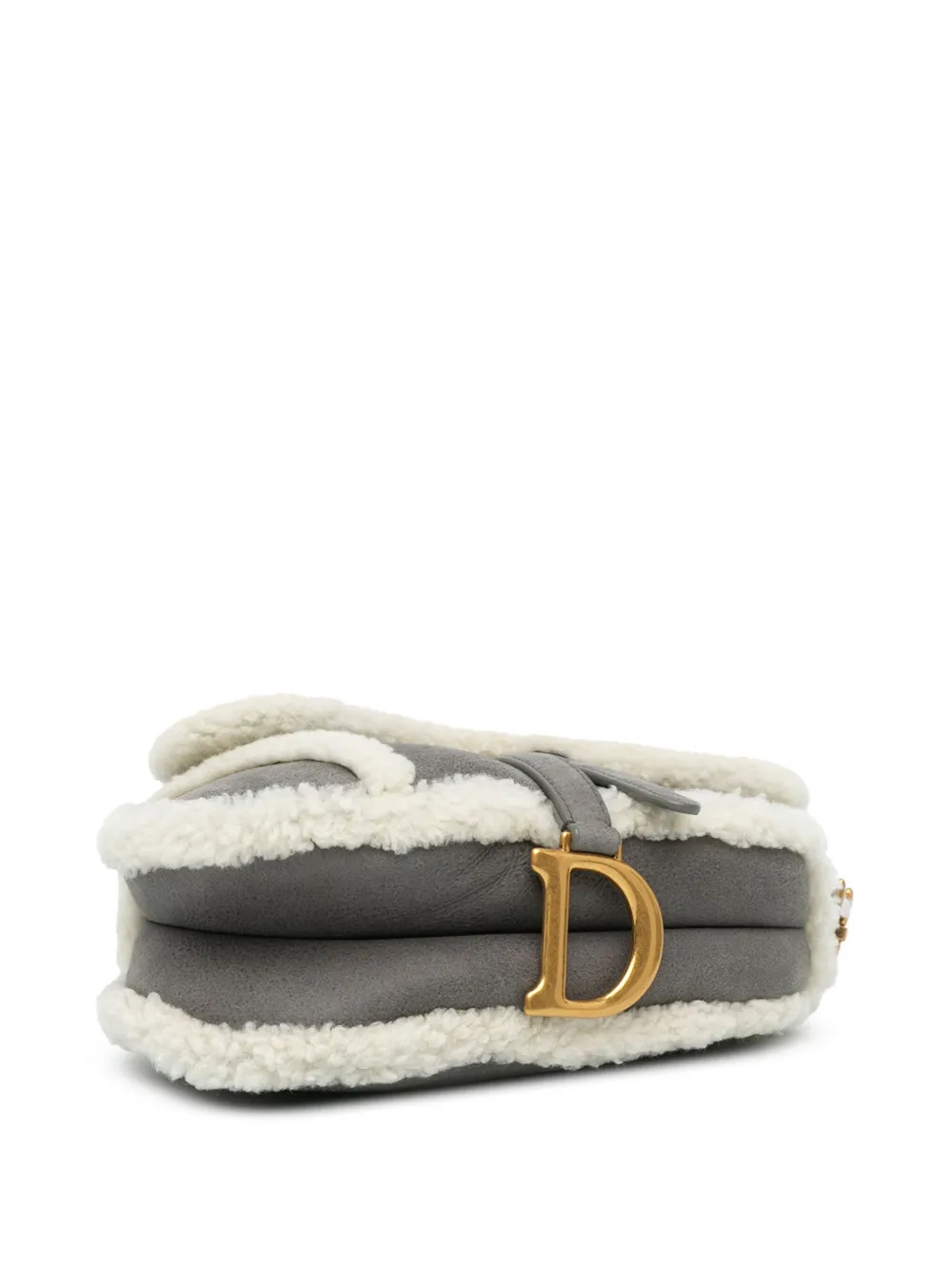 Affordable Christian Dior 2020 Medium Shearling Suede Saddle shoulder bag Women