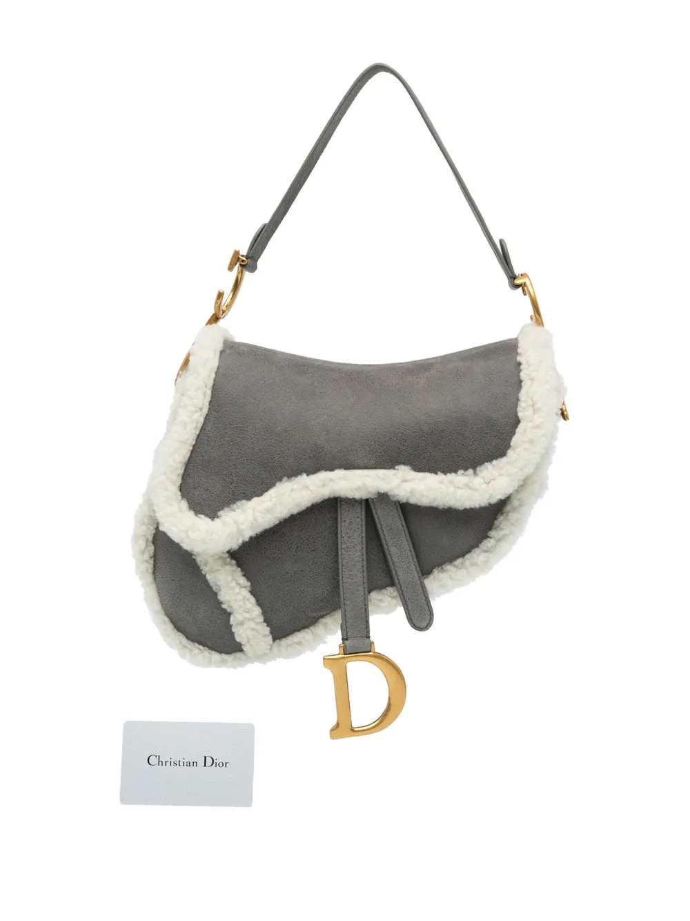 Affordable Christian Dior 2020 Medium Shearling Suede Saddle shoulder bag Women