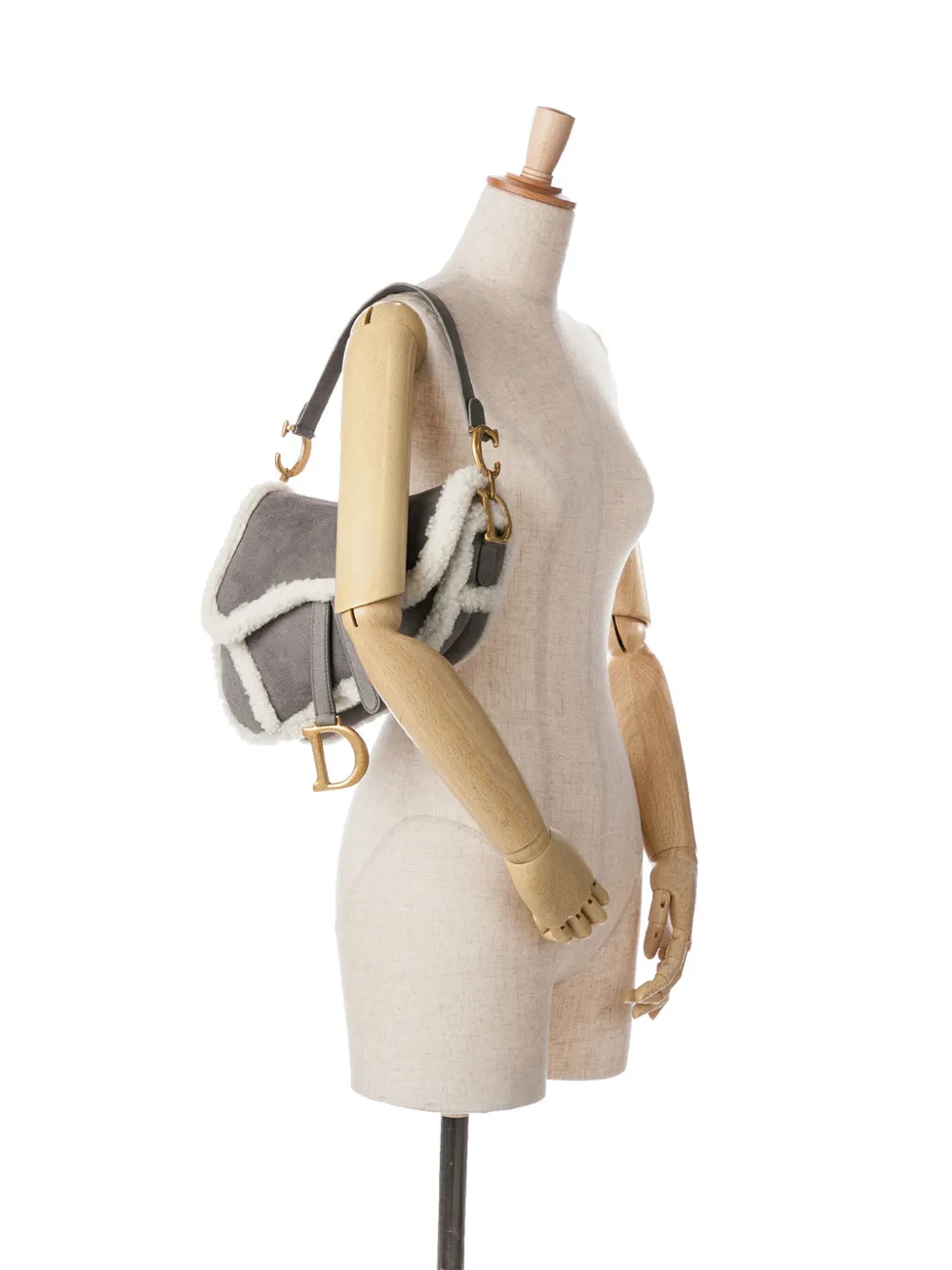 Affordable Christian Dior 2020 Medium Shearling Suede Saddle shoulder bag Women