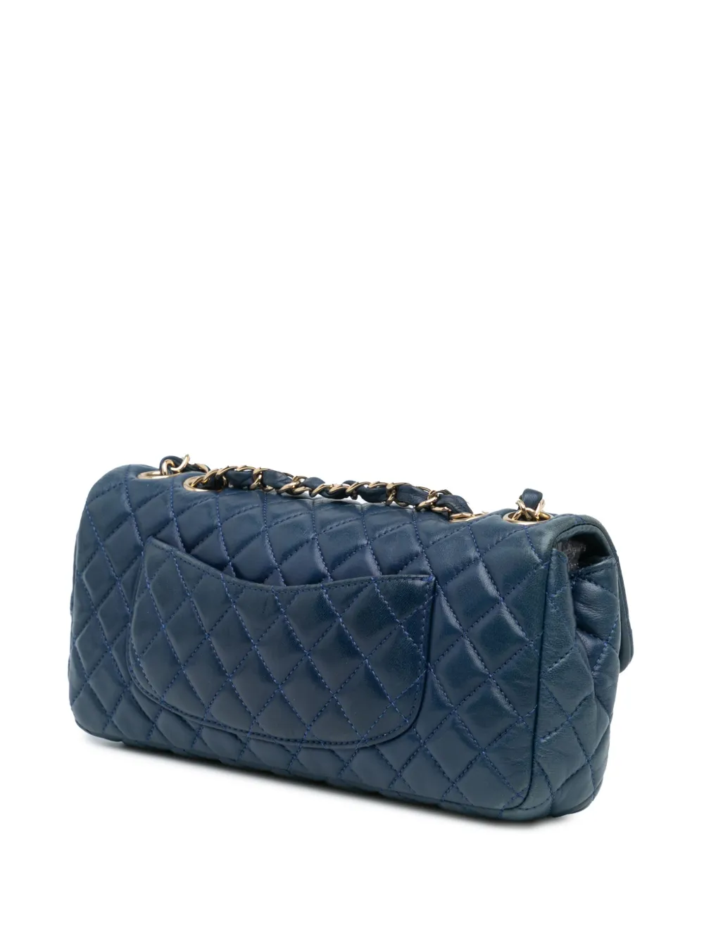 CHANEL Pre-Owned 2009-2010 Quilted Lambskin Valentine Heart Charms East West Flap shoulder bag - Blauw