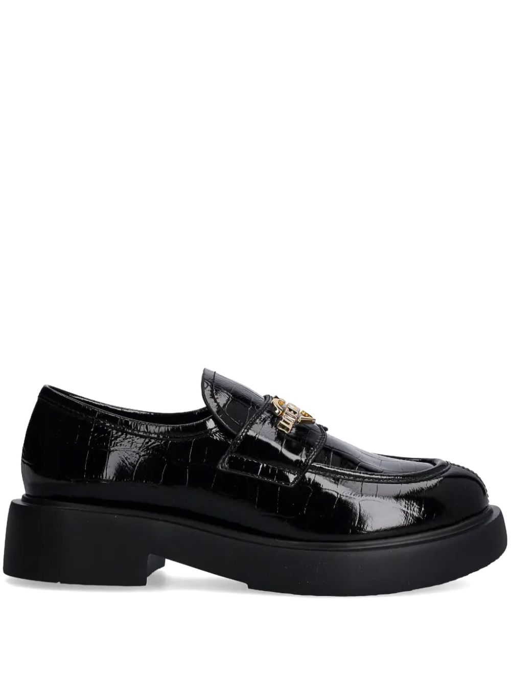 Love Moschino logo-lettering loafers Black