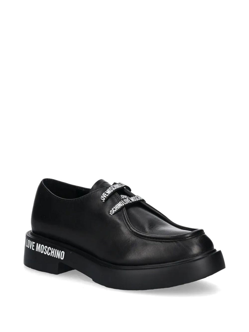 Love Moschino Oxford schoenen met print - Zwart