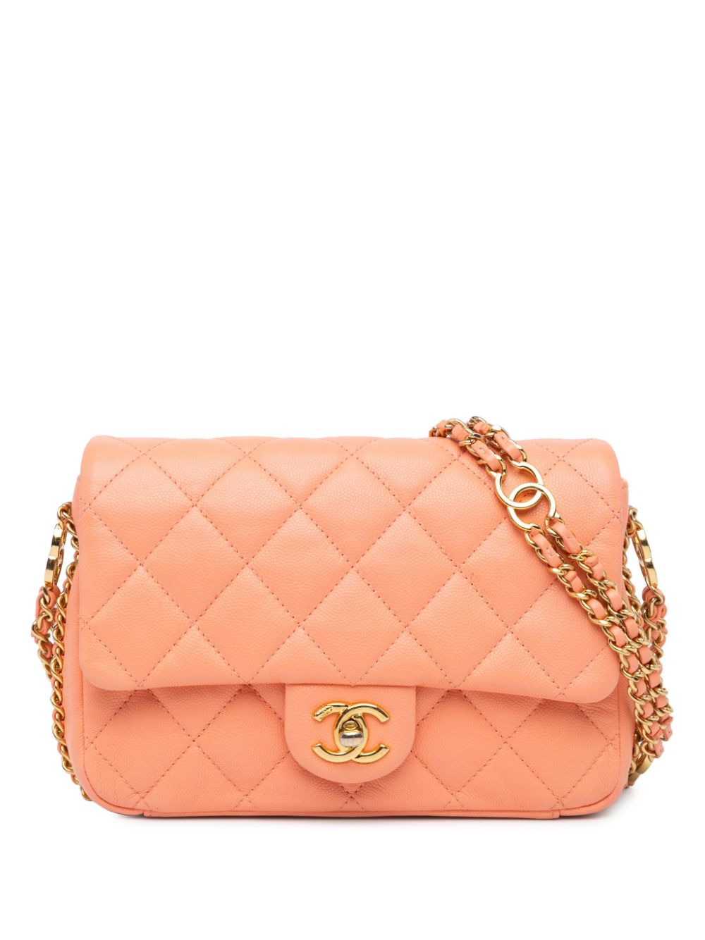 CHANEL 2021-2023 Mini Quilted Caviar CC You Flap crossbody bag Women