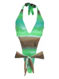 Amir Slama tie-dye swimsuit - Green