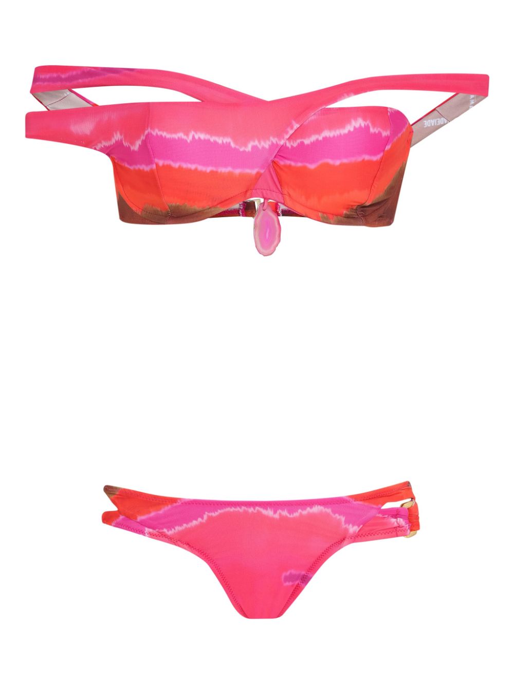 Amir Slama x Jade Picon bikini met tie-dye print Roze