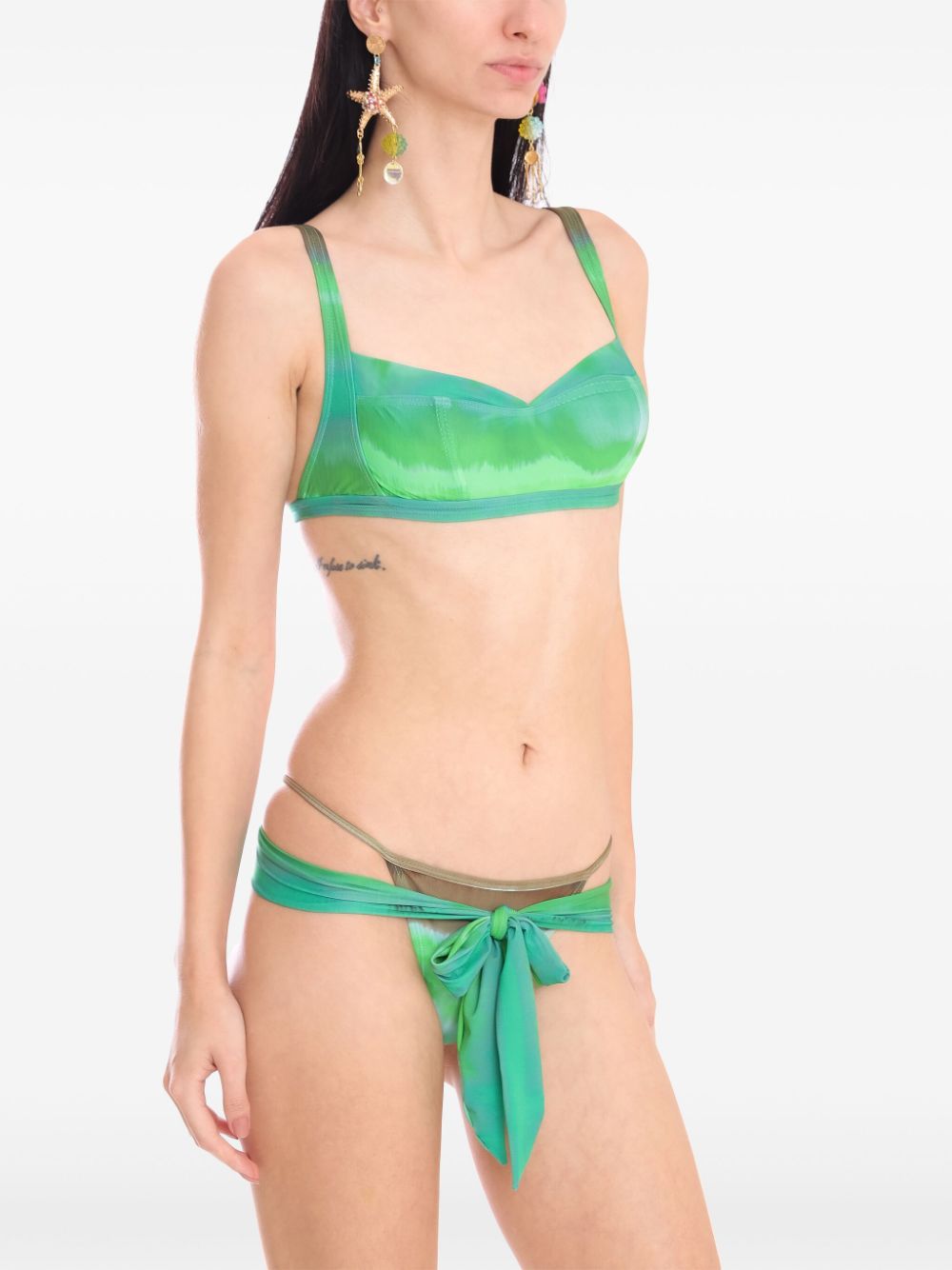 Amir Slama x Jade Picon bikini met tie-dye print Groen