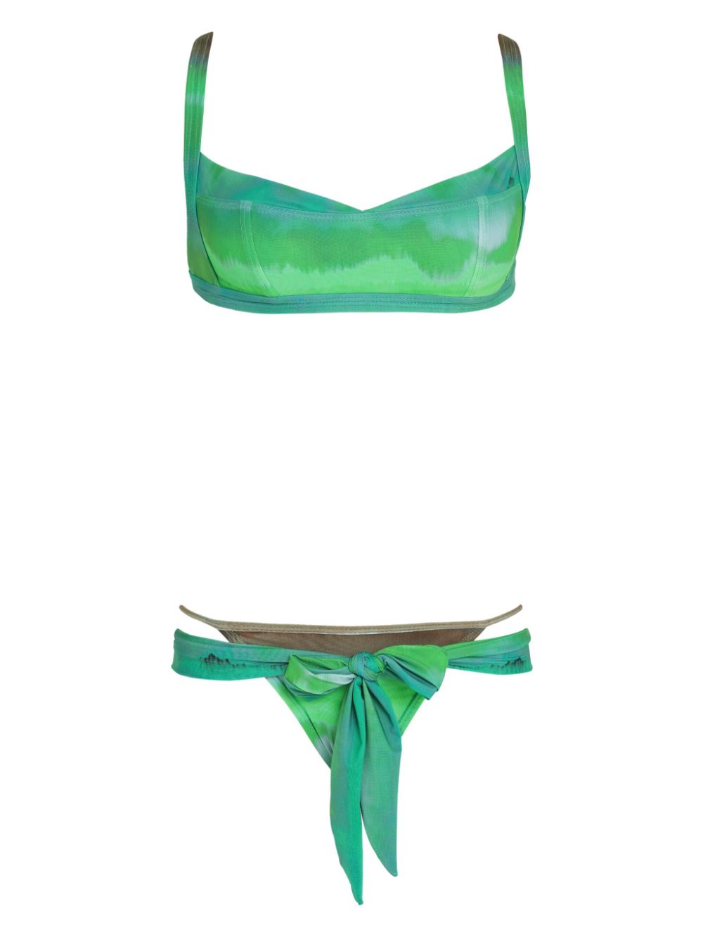 Amir Slama x Jade Picon bikini met tie-dye print Groen