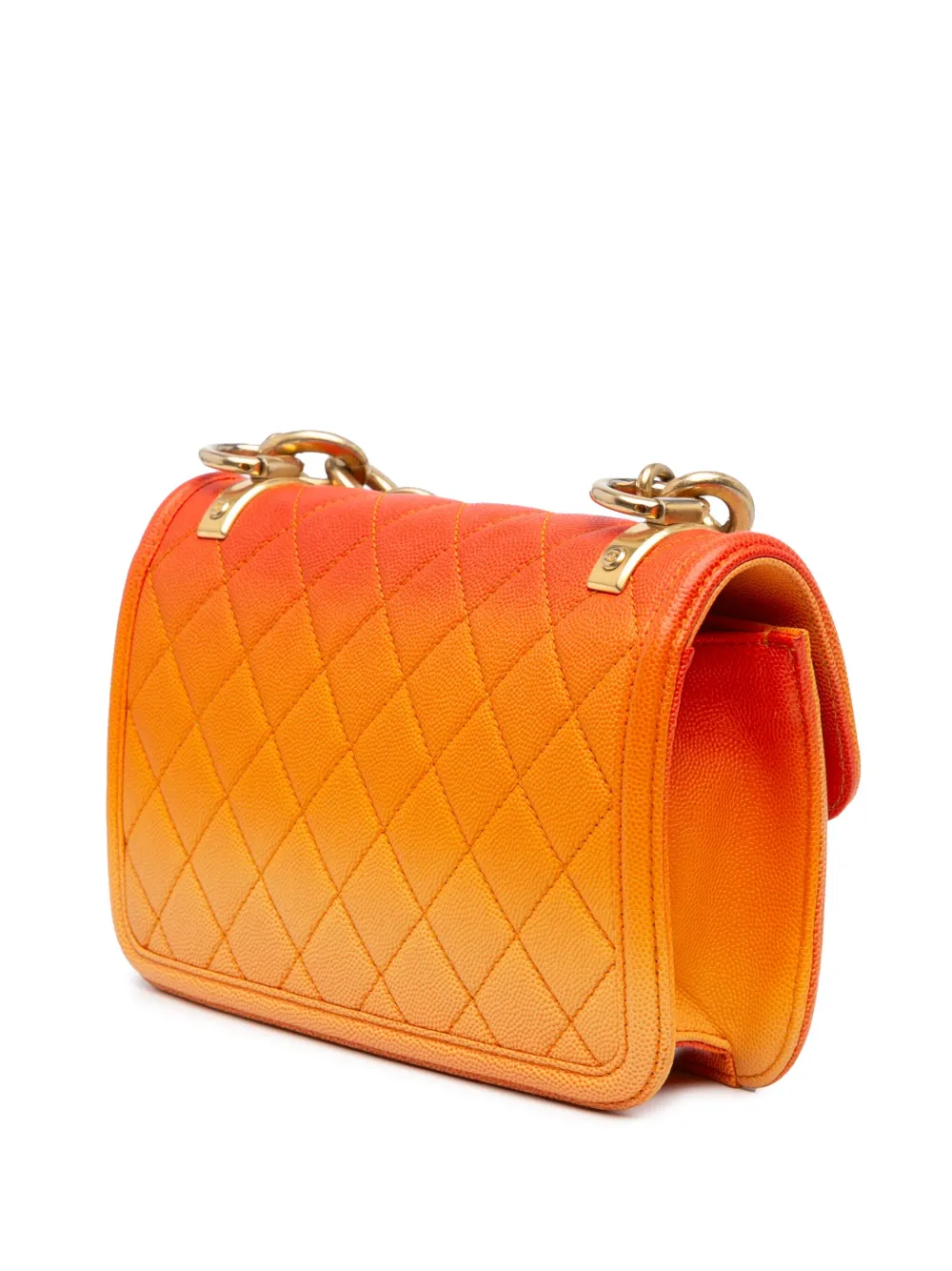 CHANEL Pre-Owned 2019 Small Quilted Caviar Sunset On The Sea Flap satchel - Oranje