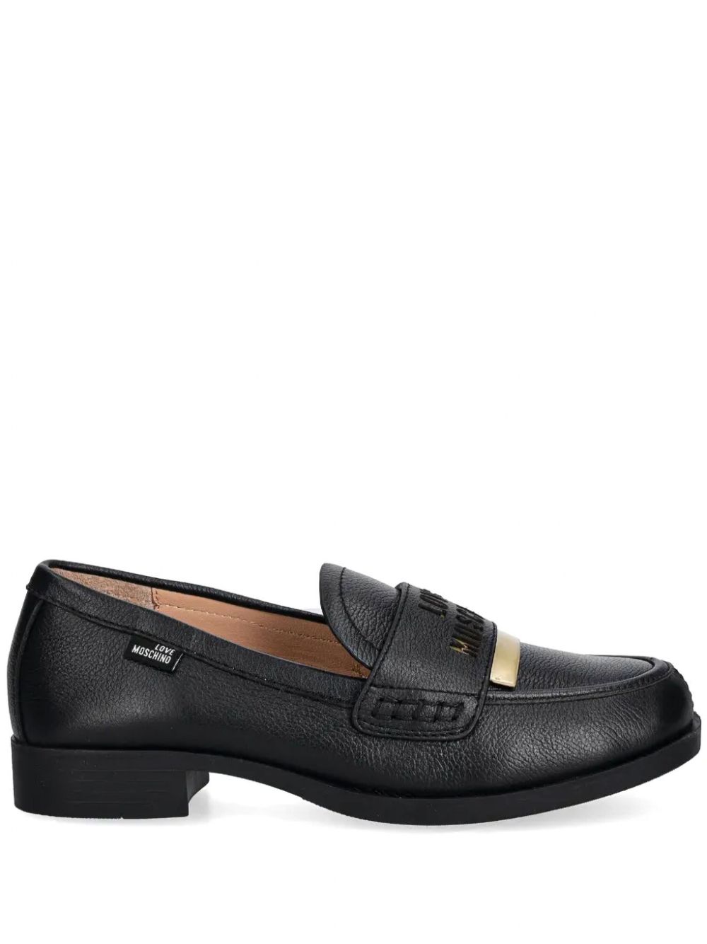 Love Moschino Loafers met logo-reliëf Zwart