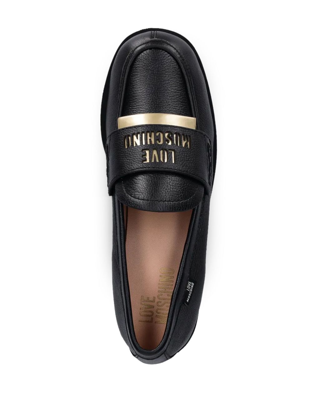 Love Moschino Loafers met logo-reliëf Zwart