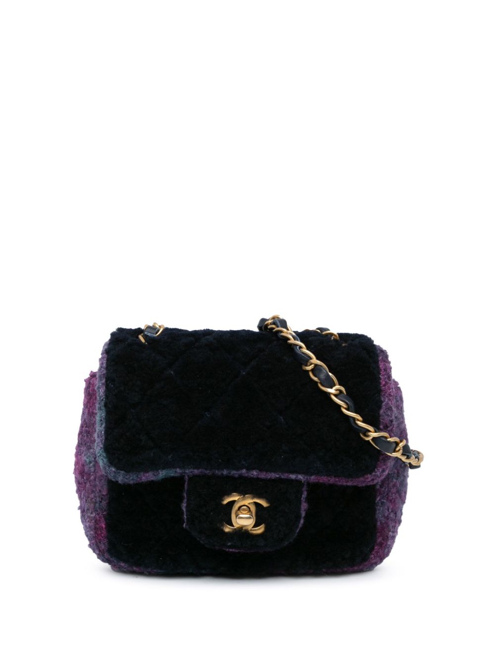 Cheap HOT SALE CHANEL 2020 Mini Square Classic Multicolor Shearling Single Flap crossbody bag Women