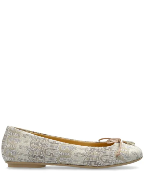 Furla flats con logo en jacquard