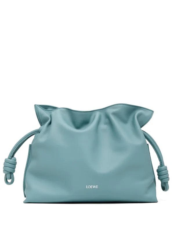 【LOEWE】MEDIUM FLAMENCO CLUTCH BAG Loewe - Medium Flamenco Black Leather Clutch | Mitchell Stores