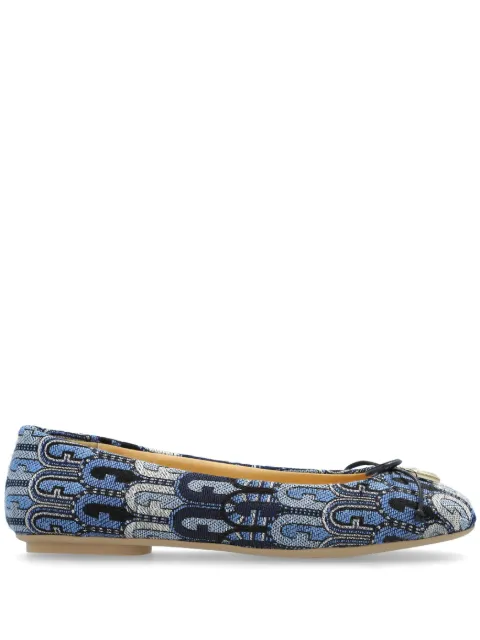 Furla flats con logo en jacquard