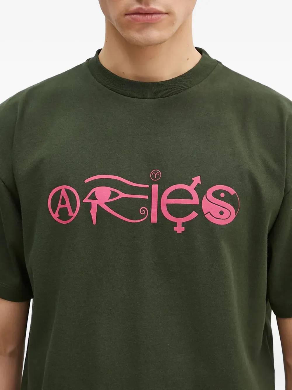 Aries T-shirt met grafische print Groen