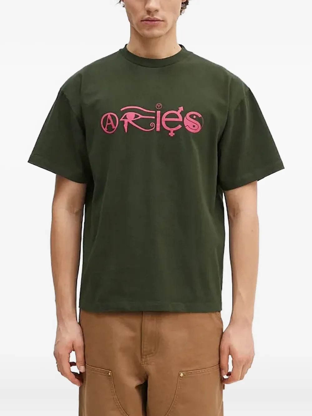 Aries graphic-print T-shirt | Green | Image 1