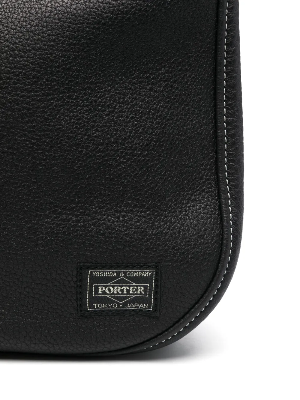 Porter-Yoshida & Co. Leren messengertas Zwart