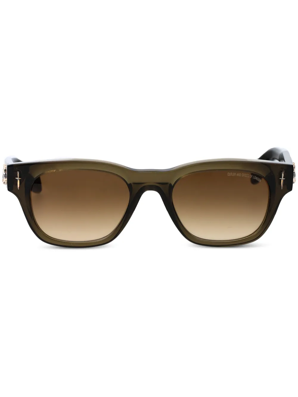 Cutler & Gross lentes de sol con armazón rectangular | verde | Image 1