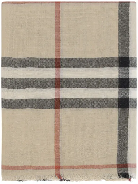 Burberry Giant Check frayed scarf