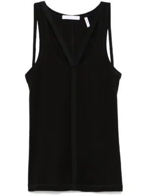 HELMUT LANG ラウンドネック ロングタンクトップ 白 XS Helmut Lang Tops for Women - FARFETCH