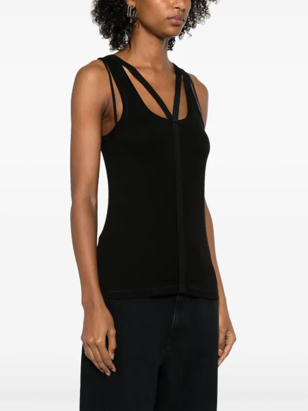 Helmut Lang Strap Racer Tank Top | Black | FARFETCH