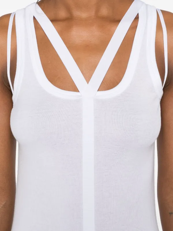 Helmut Lang Strap Racer Tank Top | White | FARFETCH