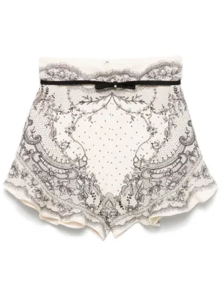 ZIMMERMANN 'Crush Flat Front Frill' Shorts | Neutrals | FARFETCH