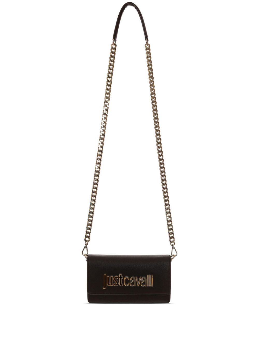 Just Cavalli logo-lettering clutch bag - Black