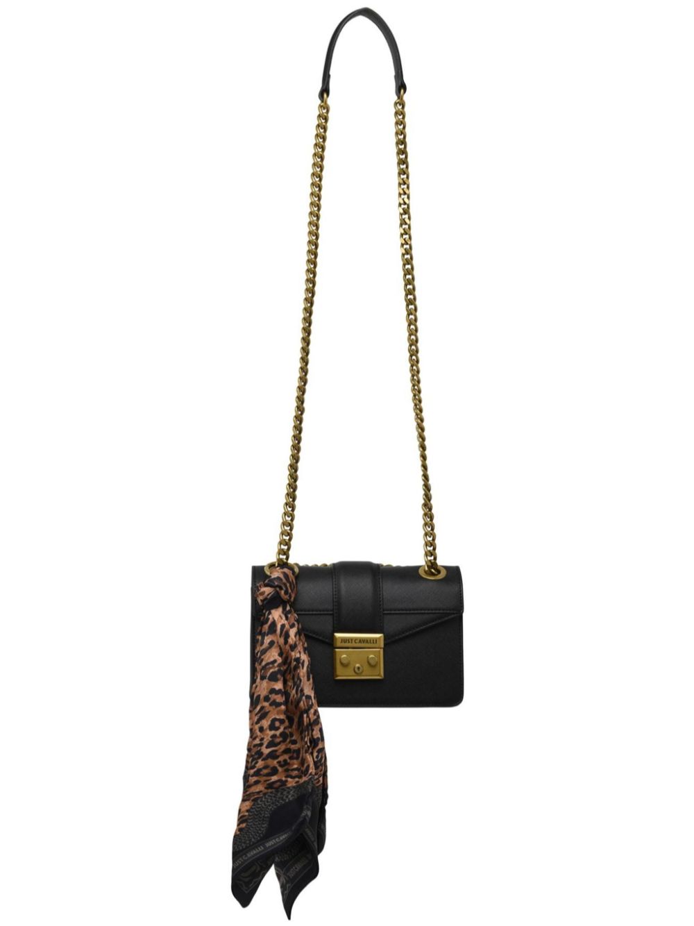 Just Cavalli scarf-detail shoulder bag - Black