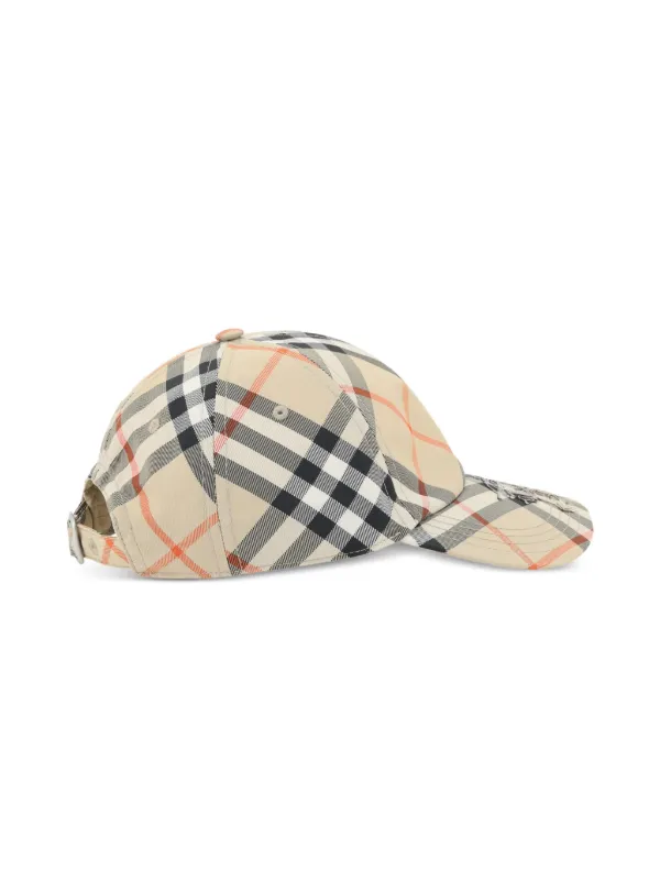 Burberry Checked EKD Baseball Cap Neutrals FARFETCH IN