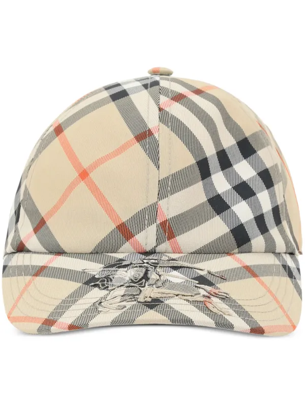 Burberry Checked EKD Baseball Cap Neutrals FARFETCH IN