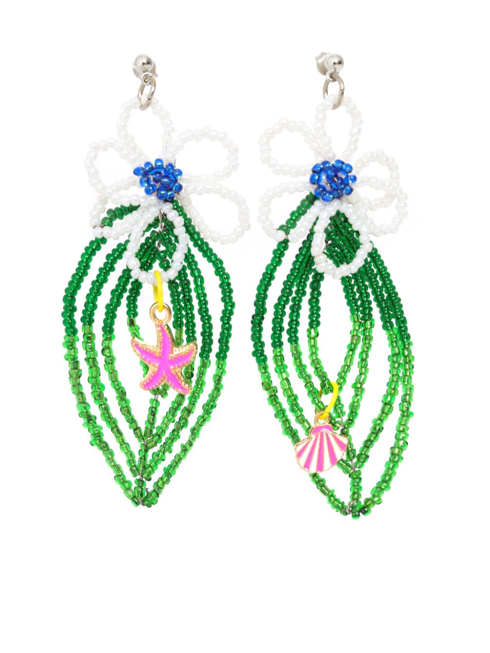 floral-appliqué earrings